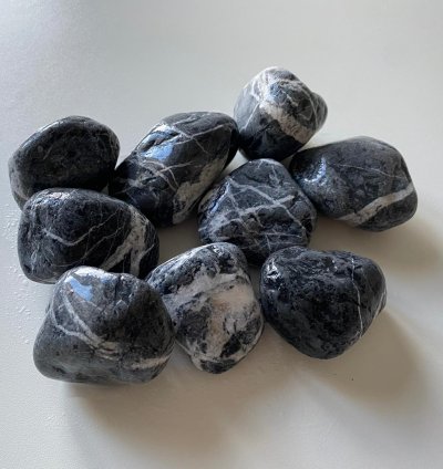 Tumbled Black Shadow Pebble